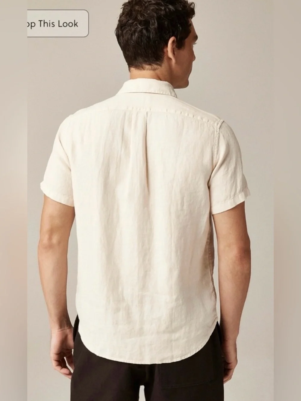 J.Crew Short-sleeve washed linen shirt in natural